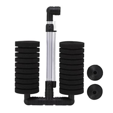 Imagem de Filtro de esponja de aquário CUOFYUNL Filtro de espuma submersível duplo silencioso para tanque de peixes de água doce e salgada