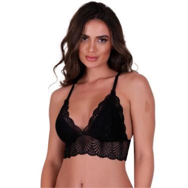 Imagem de Sutiã sem Bojo de Renda Cropped Isis - NAKA MODAS, Preto, G