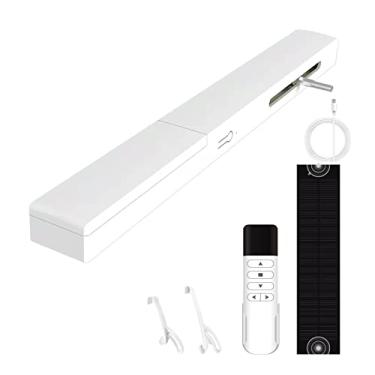 Imagem de Kit de Persianas Venezianas com Energia Solar Suporta Controle por Voz e APP Compatível Casa Bateria Integrada Remoto RF Painel para Sala Estar Cozinha Quarto