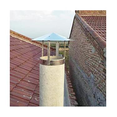 Imagem de Capa de chaminé de aço inoxidável, panela de cobertura de chuva e neve, tampa de queimador de troncos de fogão, parte superior anti-corrente descendente, adequada para todos os tipos de combustível