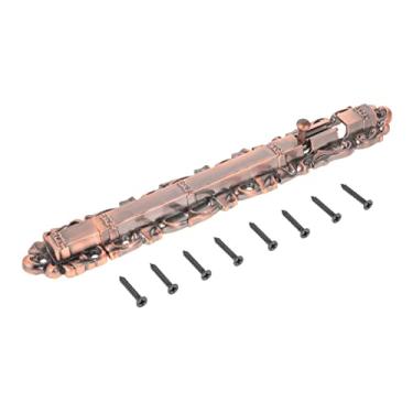 Imagem de Dobradiças parafuso de porta com parafuso bronze antigo/vermelho cobre portão trava liga clássica europeia vintage decoração madeira/metal portas janela 150-250 mm (cor: grande cobre vermelho)