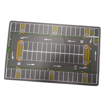 Imagem de YIJU Tapete de estacionamento em escala 1/64, tapete para maquete de garagem, para cenário de sinalização de trânsito, para brincar, para fotos, adereço, Cinza Escuro