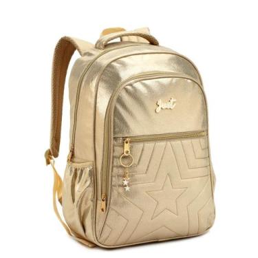 Imagem de Mochila Escolar Passeio Juvenil Feminina Estilosa Metalizada Denlex, D