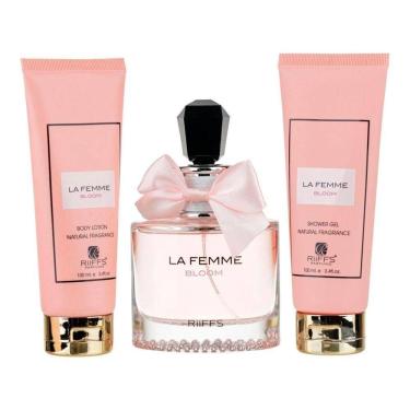 Imagem de Kit Perfume La Femme Bloom Riiffs Edp Feminino 100ml + Shower Gel 100ml + Body Lotion 100ml