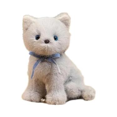 Imagem de Brinquedos De Pelúcia De Gato Simulados Em Cinza, Laranja, Preto E Bra