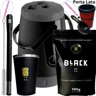 Imagem de Kit Completo Tereré Garrafa Pávia + Black Erva Mate + Copo Térmico de 