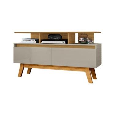 Imagem de Rack Sala Rubi 1.2 para TV até 50 2 Portas Pé Madeira Macica - Móveis 