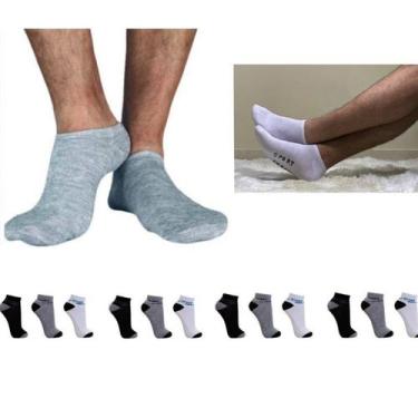 Imagem de Meia Masculina Soquete Cano Curto: 12 Pares Sortidos Adulto Tamanho 40