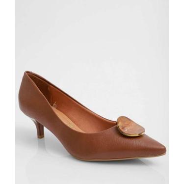 Imagem de Scarpin Feminino Bico Fino Salto Fino Vizzano-11264, 38, Caramelo