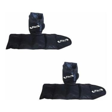 Imagem de Caneleira Peso Tornozeleira 3Kg - 4Kg - Par - Infinity, Preto