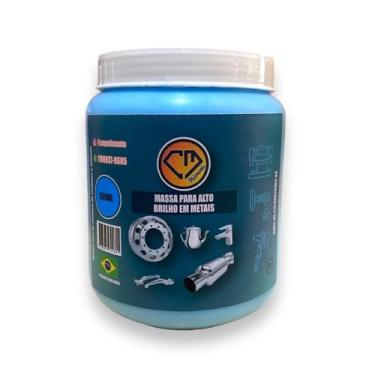 Imagem de CM POLIMENTO, Massa Azul Abrasiva Liquida - Alto Brilho Metal Alumínio Inox Roda Moto Tanque Arma Jóia Madeira Dental