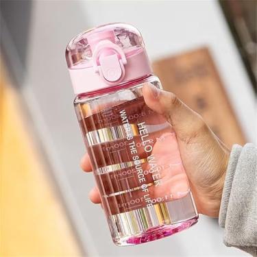 Imagem de Garrafa de água esportiva 527 g grande capacidade resistente a quedas garrafa de plástico portátil para academia, caminhadas, viagens, rosa