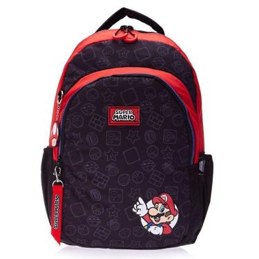 Imagem de Mochila Costas Infantil Menino Super Mario Bros Marrom Preto