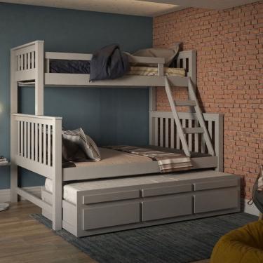 Imagem de Treliche com Cama de Casal 3 Gavetas Madeira Macica Saraiva