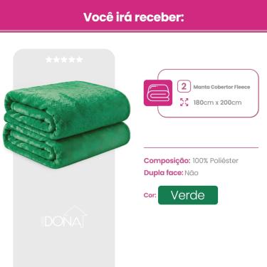 Imagem de Kit 2 Mantas Cobertor Casal Microfibra Super Macio Com Conforto Térmico Premium Casa Dona