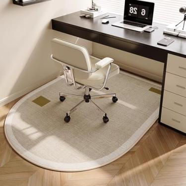 Imagem de Tapete de cadeira de escritório durável para pisos de madeira, protetor de carpete antiderrapante, tapete de área fácil de limpar, design de pilha de laço, perfeito para escritório em casa e mesas de