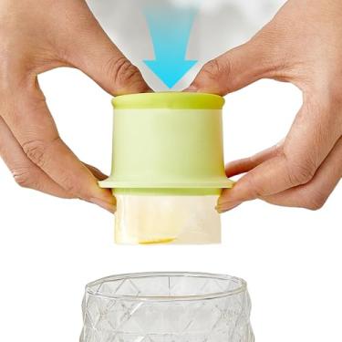 Imagem de Máquina de molde de gelo em cubo, máquina de gelo quadrada única grande com tampa – recipiente de liberação fácil, acessório de cozinha de grau alimentício, acessórios empilháveis para uísque