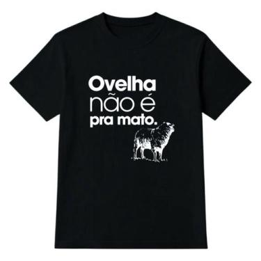 Imagem de Camiseta Unissex Ovelha Não É Pra Mato 100 algodão Camisa Masculina Fe