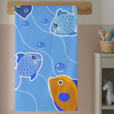 Imagem de Toalha Estampada Grande Infantil Fundo do Mar Oceano Banho Praia Pisci