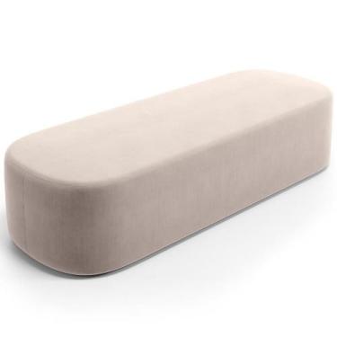 Imagem de Puff Decorativo Orgânico Para Living Quarto 195cm Doha W01 Suede Bege 