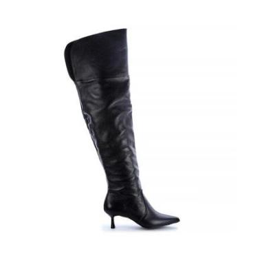 Imagem de Bota de Couro Legítimo Over The Knee Kayla Preto-Feminino