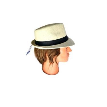 Imagem de Chapéu Estilo Panamá Carnaval Bege Com fita preta Fem/masc - 00030230E