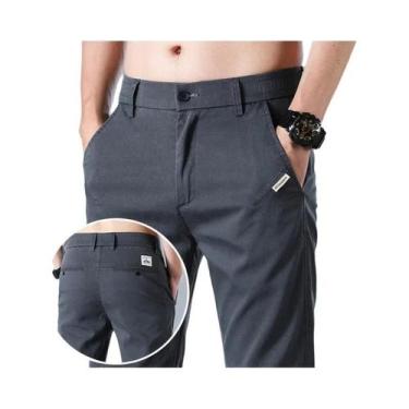 Imagem de Calças Casuais Slim Fit Masculinas De Verão Em Tecido Lyocell Fino E E