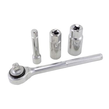 Imagem de Catraca 3/8 Soquete Jogo 4 Peças Western