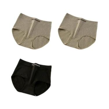 Imagem de Conjunto De 3 Calcinhas De Algodão De Cintura Alta Para Mulheres, Conf