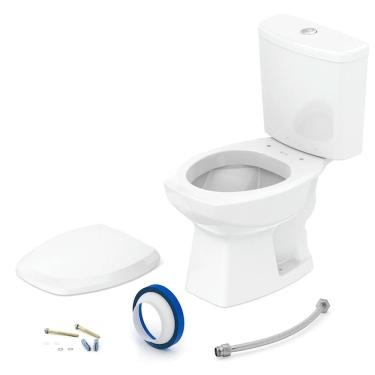 Imagem de Kit Vaso Sanitário com Caixa Acoplada e Assento Incepa Thema, 3 e 6 Litros, Branco