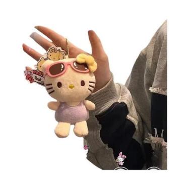 Imagem de Pingente De Pelúcia Gatinho Roxo Lavanda Com Saia E Chaveiro - Design 