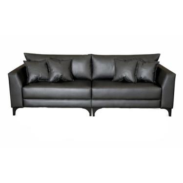 Imagem de Sofá Pierri Bipartido Pé Aço Preto Medida 220cm Tecido Corano - 4R Est