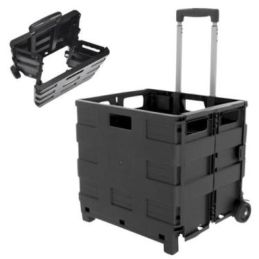 Imagem de Carrinho Multiuso Compras Com Rodinhas Dobravel Preto 25kg - DASSHAUS,