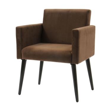 Imagem de Poltrona Luca Para Sala De Recepção Suede Marrom Rud House