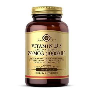 Imagem de Suplemento Solgar Vitamina D3 250 Mcg (10.000 Ui) 120 Cápsulas-Unissex