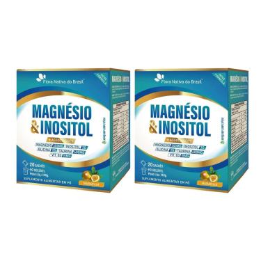 Imagem de Kit 2 Magnésio e Inositol + Associações Sabor Maracujá 2x20 sachês Flora Nativa do Brasil-Unissex