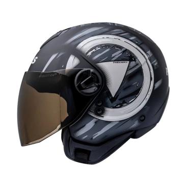 Imagem de Capacete Aberto Freeway M Play Preto Grafite Fosco ~ Peels