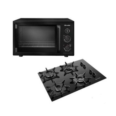 Imagem de Kit Cooktop Mueller 4 Bocas Ultra Chama G5 e Forno Elétrico Mueller 50