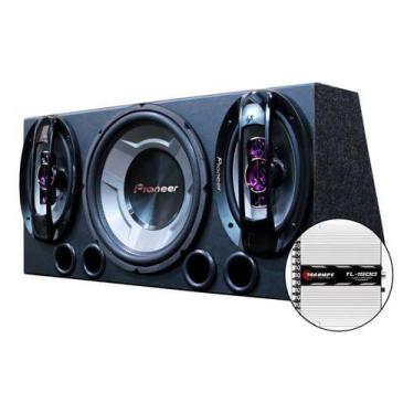 Imagem de Caixa Trio Completa Montada 750w Subwoofer Pioneer + Taramps - OESTESO