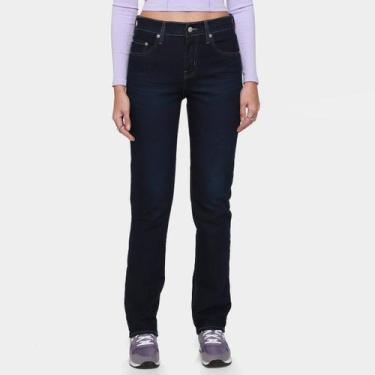 Imagem de Calça Levis 724 High Rise Straight Feminina, Azul navy, 42