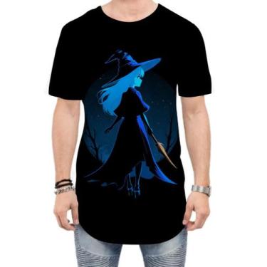 Imagem de Camiseta Longline Bruxa Halloween Azul Festa 10 - Kasubeck Store®, M