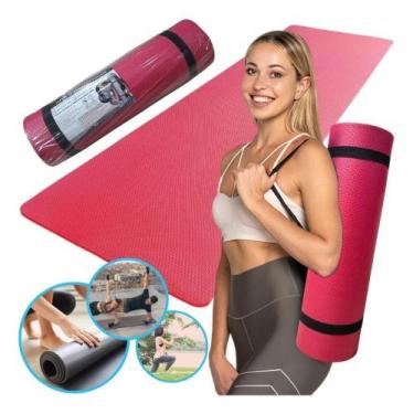 Imagem de Tatame Esteira Para Yoga Exercícios Físicos Vermelho 1,80m x - RDJ