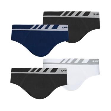 Imagem de Combo Com 4 Cuecas Slip Microfibra Sem Costura Lupo Original, P, Preto