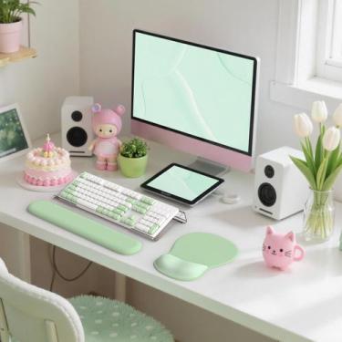 Imagem de Conjunto de descanso de pulso para teclado e mouse ergonômico iCasso v