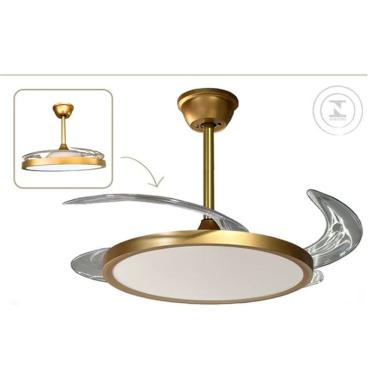 Imagem de Ventilador de Teto Dinâmica 36W 50cm e 106cm 4 Pás Dourado Dcf08007 com Controle Remoto...