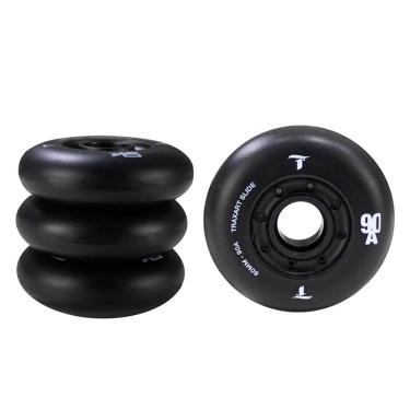 Imagem de Rodas para Patins Slide Freestyle 80MM 90A Cubo Fechado Preta Jogo com 4 Unidades Traxart