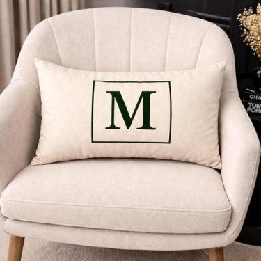 Imagem de Kit 2 Almofadas Personalizadas com Inicial  Bordado em Linho Luxo  Dec