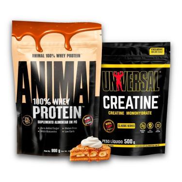 Imagem de Kit Animal 100% Whey Protein 900g + Creatina Monohidratada 500g - Universal Nutrition-U...