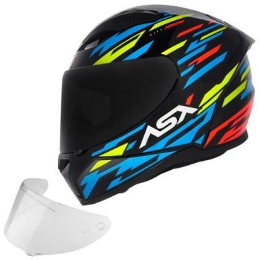 Imagem de Capacete Moto Novo + Viseira Fumê Modelo ASX City Arrow Esportivo , Az