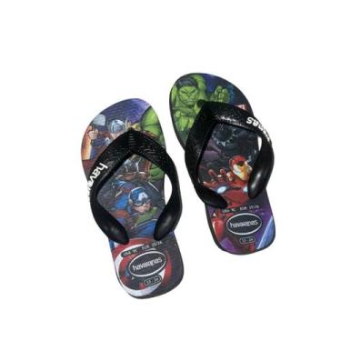 Imagem de Chinelo Havaianas Infantil Marvel Vingadores E Homem-aranha, Preto, 31